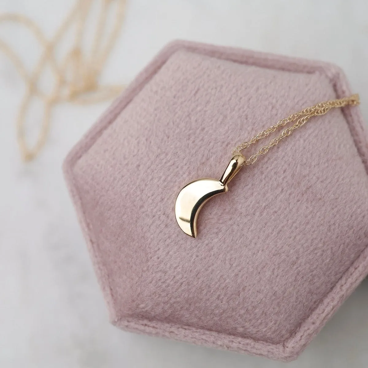 14k Gold  Moon Pendant Necklace