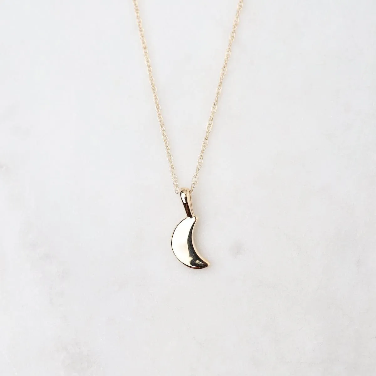 14k Gold  Moon Pendant Necklace