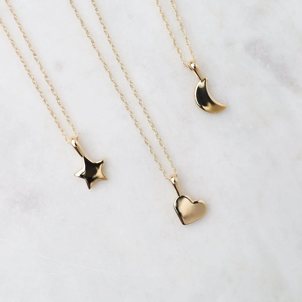 14k Gold  Moon Pendant Necklace