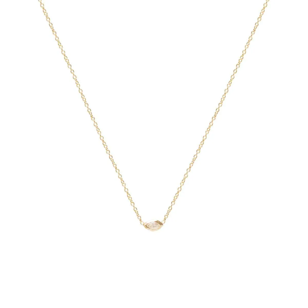 14k Gold Small Marquise Diamond Necklace