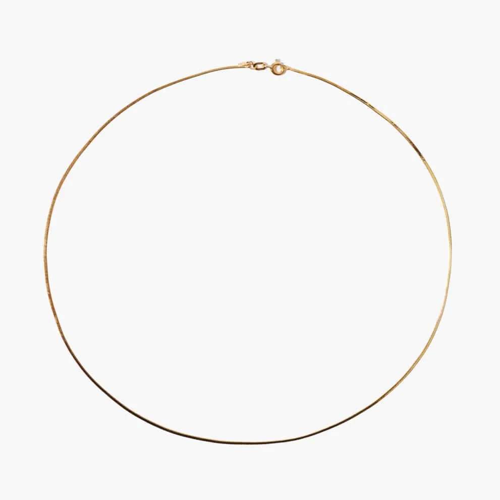 14k Herringbone Chain Necklace