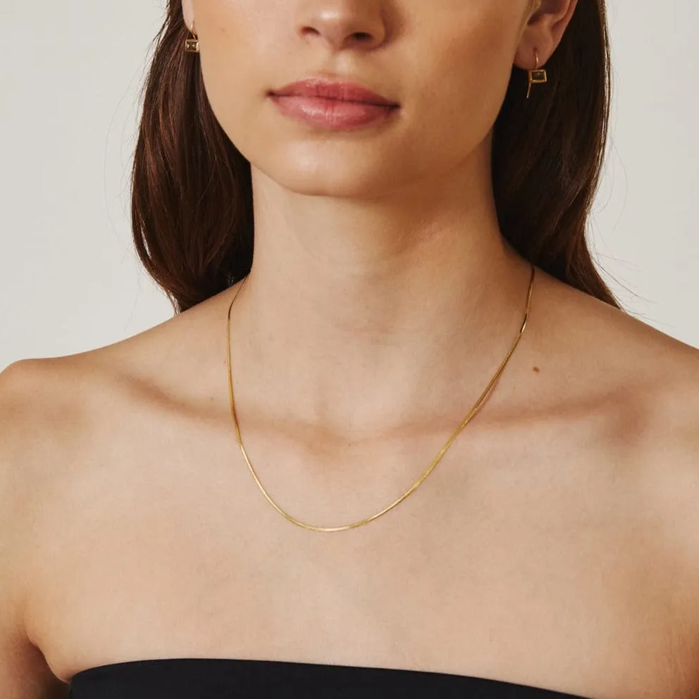 14k Herringbone Chain Necklace