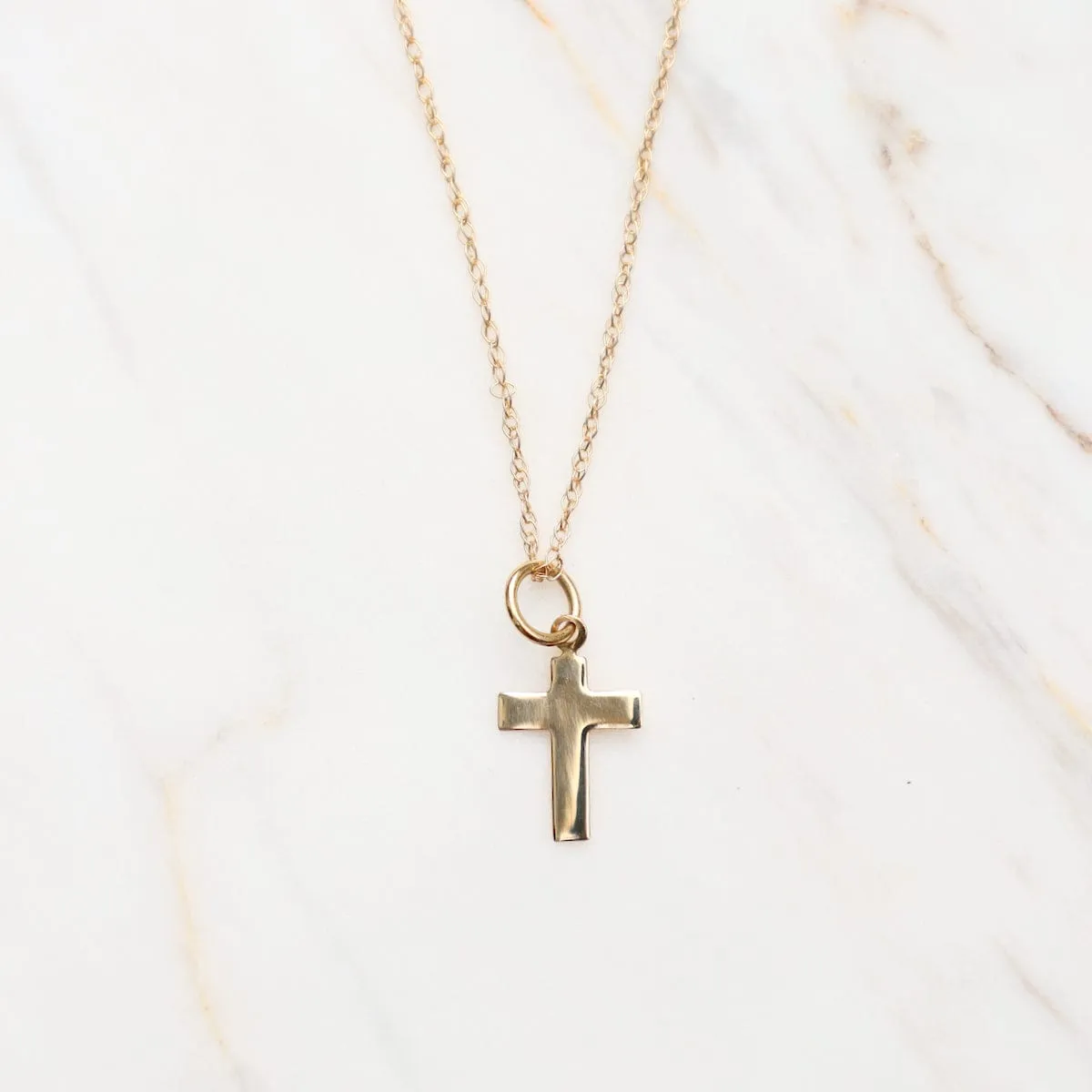 14k Small Cross Necklace