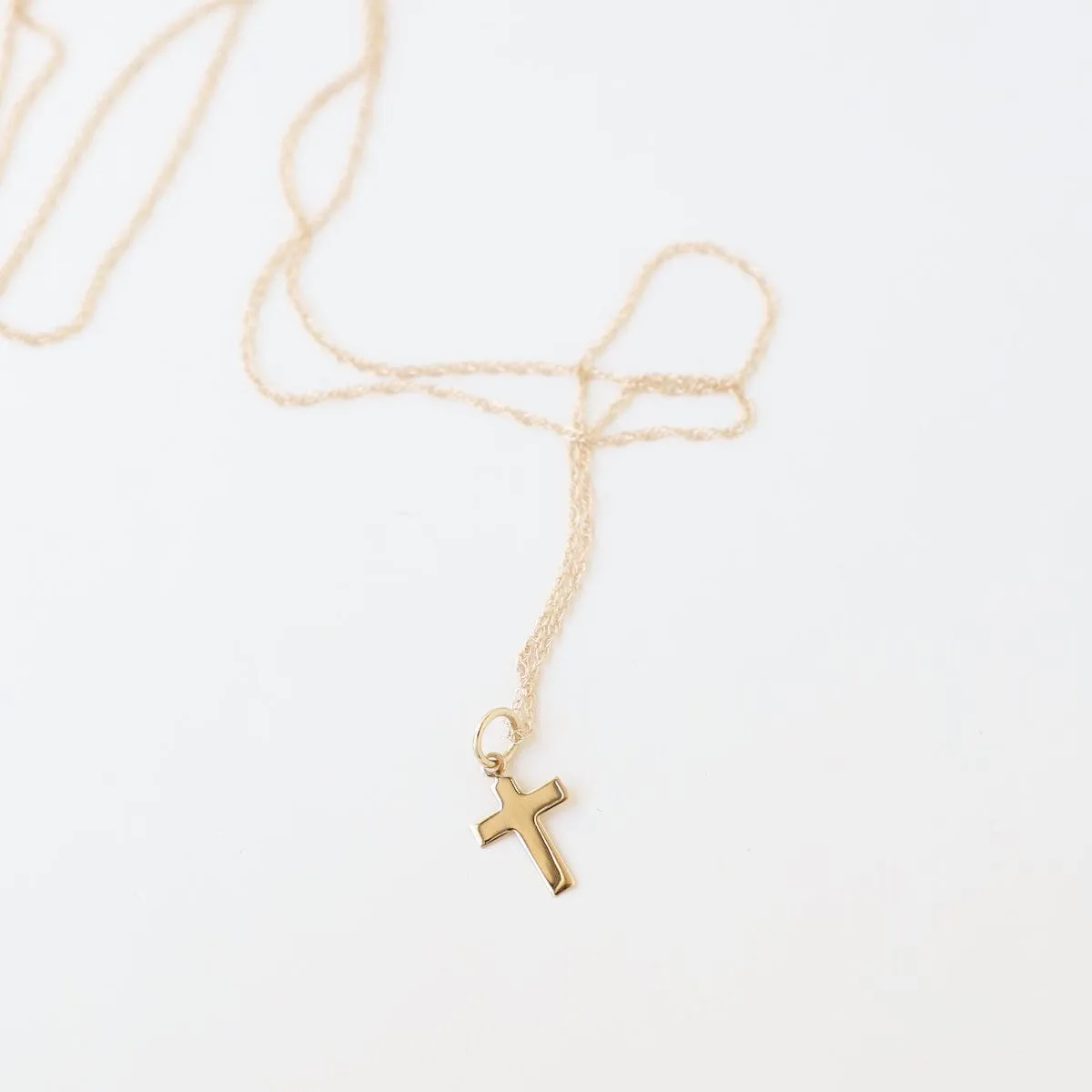 14k Small Cross Necklace