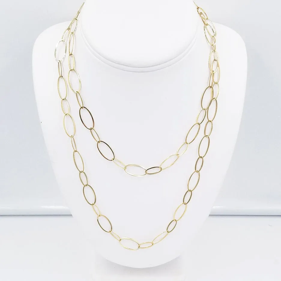 14K Yellow Gold Oval Link Chain