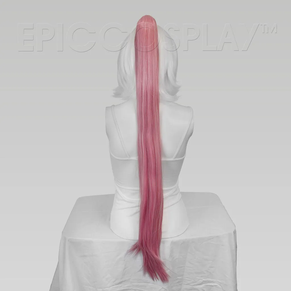 35" Princess Pink Mix Straight Ponytail Clipon