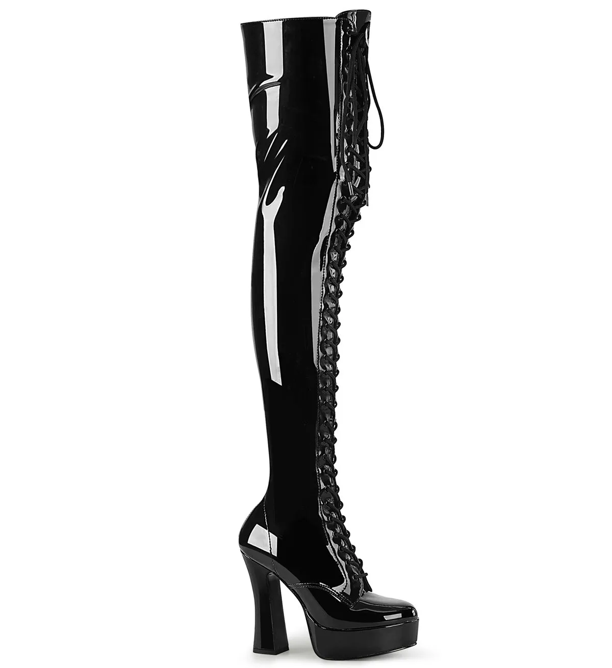 5 Inch Heel ELECTRA-3023 Black Stretch Pat