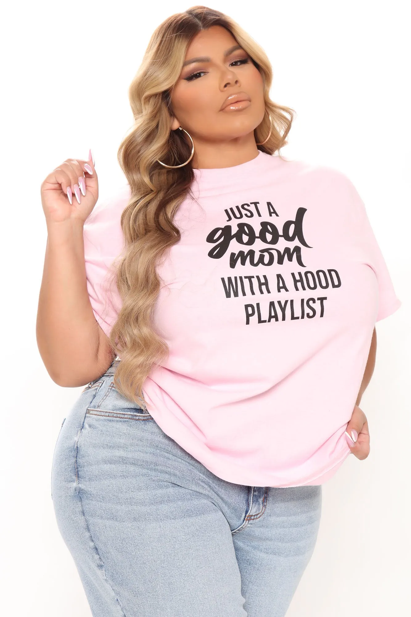 A Good Mom Hood Playlist Top - Pink