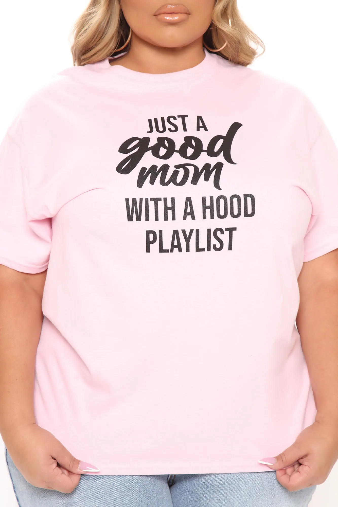 A Good Mom Hood Playlist Top - Pink