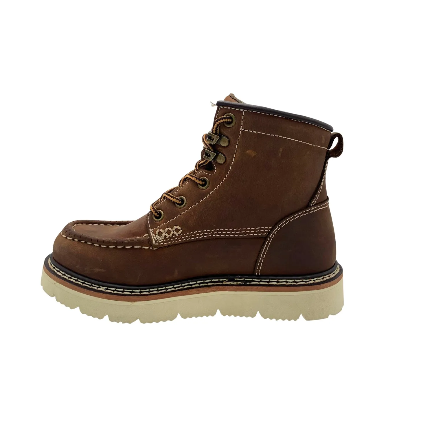 AdTec Womens Legacy 6in Moc-Toe Brown Leather Work Boots