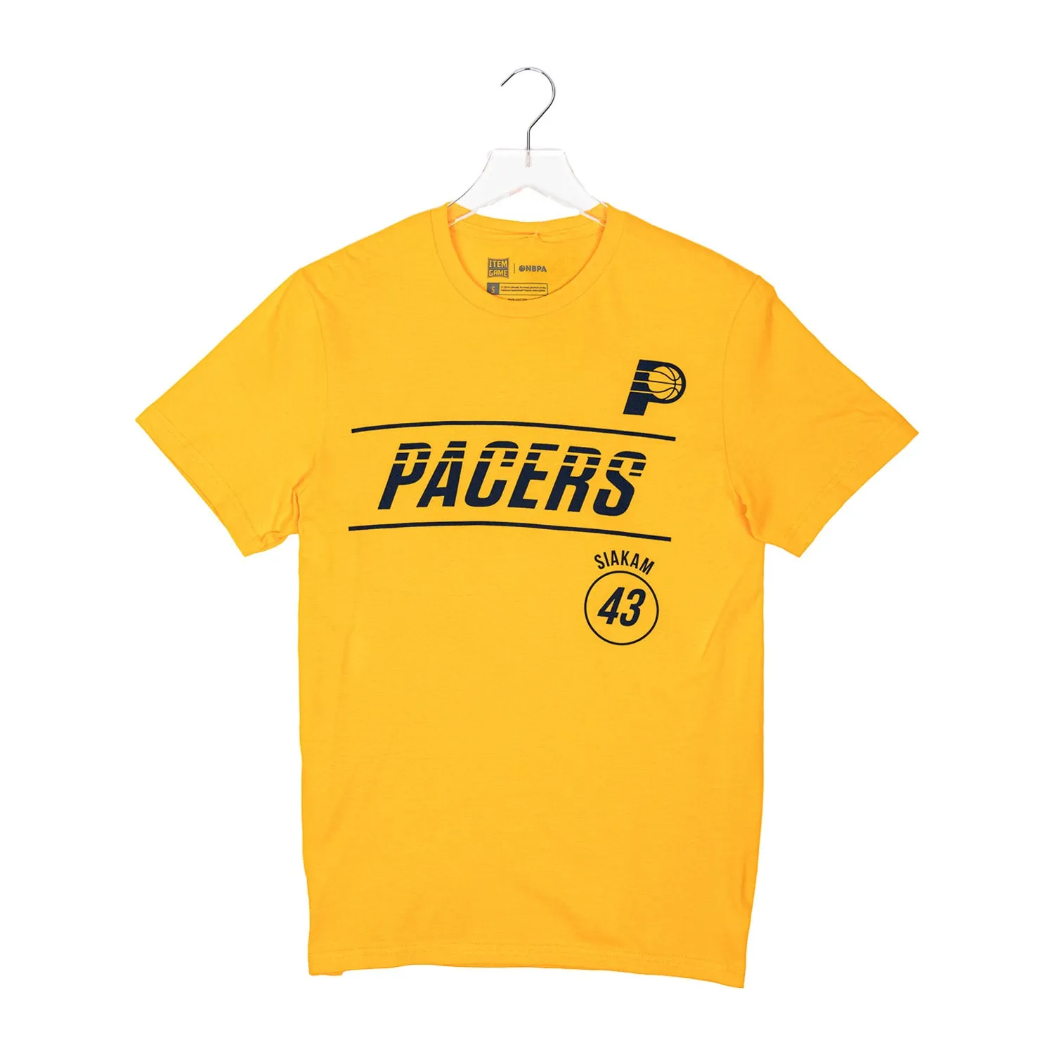 Adult Indiana Pacers #43 Pascal Siakam Rhythm Statement Name and Number T-shirt in Gold by Pacers Team Store