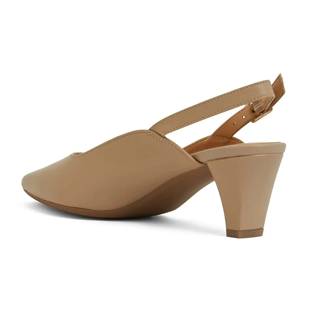 Agatha Heel in Nude Leather