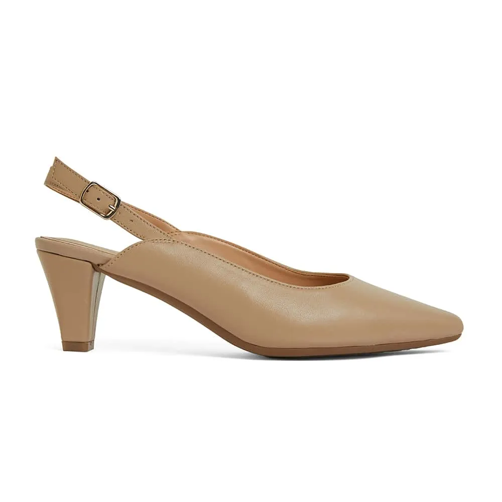 Agatha Heel in Nude Leather