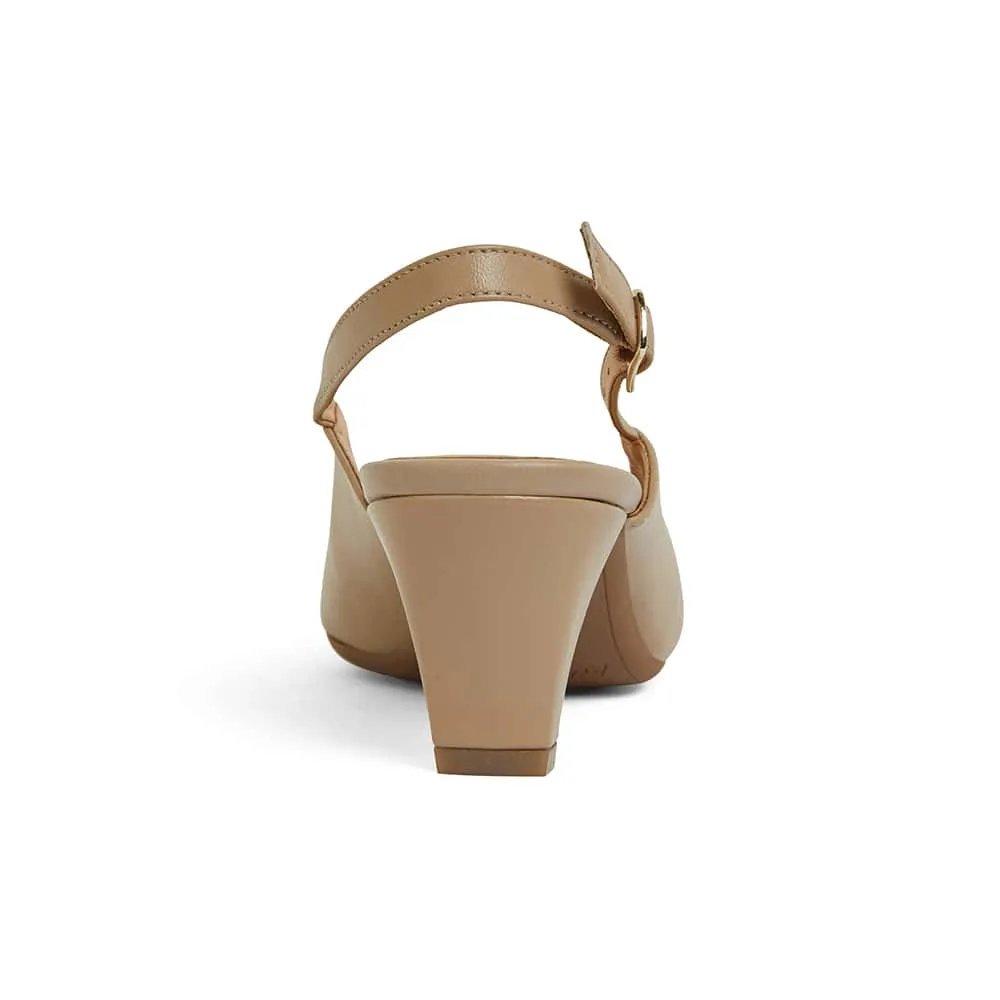 Agatha Heel in Nude Leather