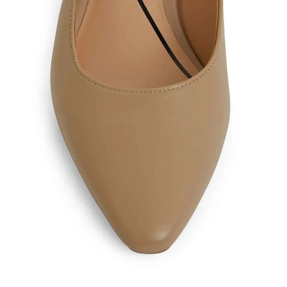 Agatha Heel in Nude Leather