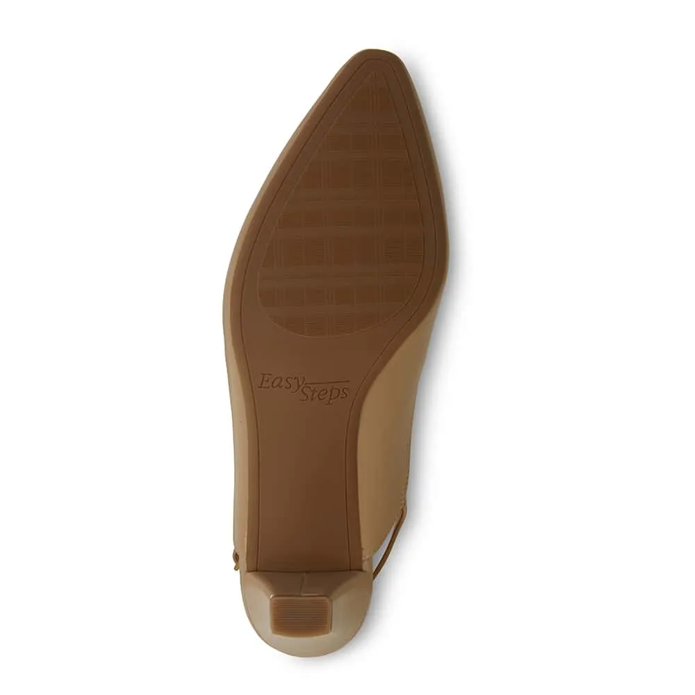 Agatha Heel in Nude Leather