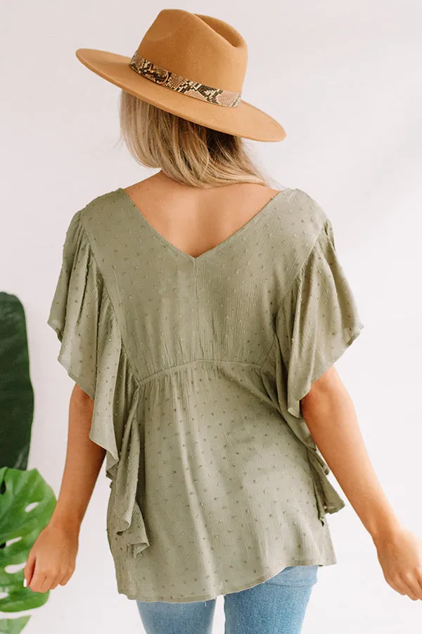 Ahead Of The Curve Babydoll Top In Olive