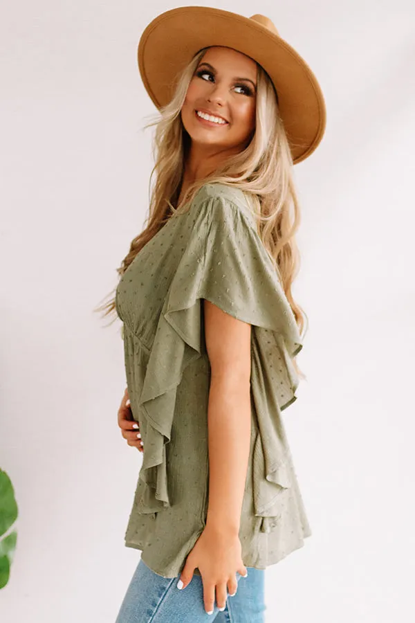 Ahead Of The Curve Babydoll Top In Olive