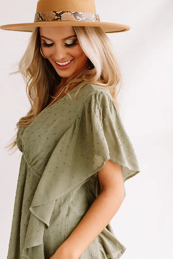 Ahead Of The Curve Babydoll Top In Olive