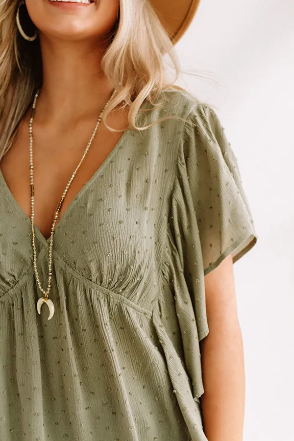 Ahead Of The Curve Babydoll Top In Olive