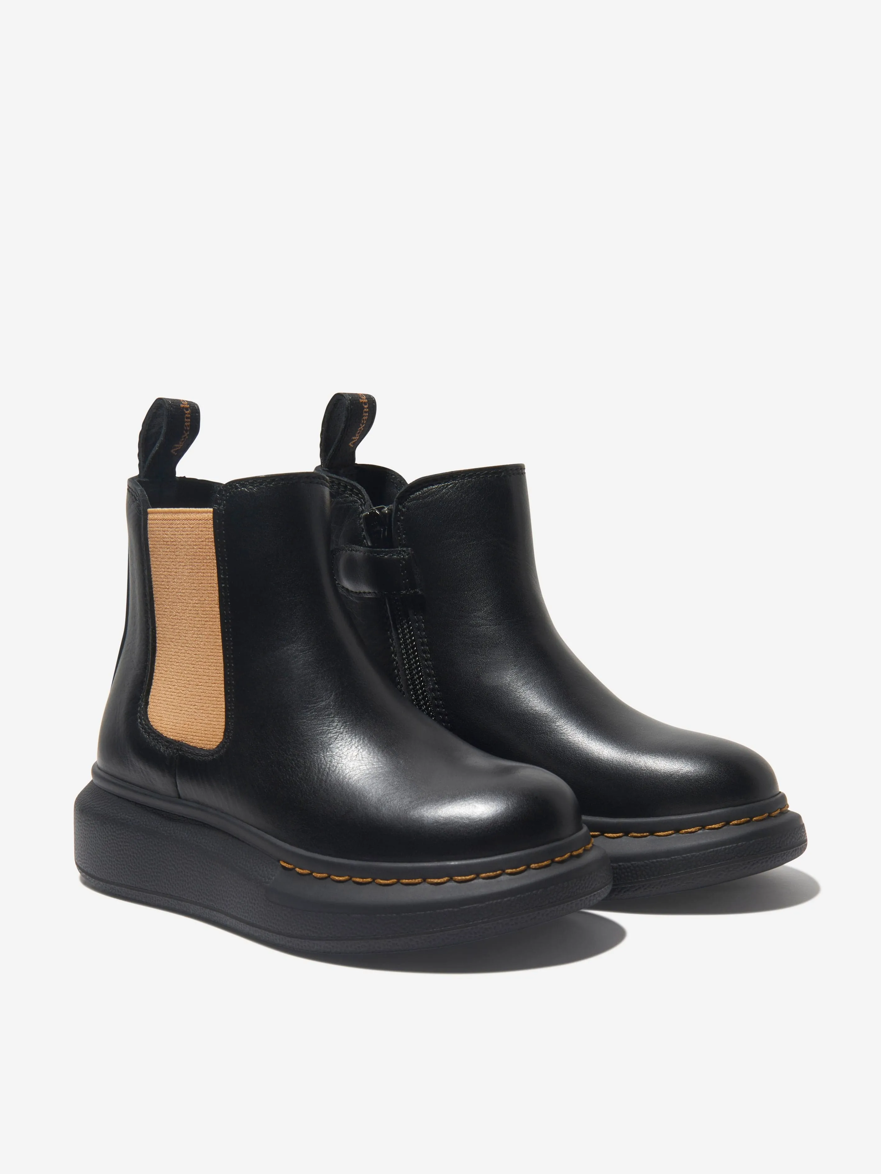 Alexander McQueen Kids Leather Chunky Chelsea Boots