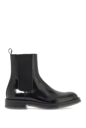 ALEXANDER MCQUEEN Men's Chelsea Float Ankle Boots - Glossy Black Leather, Transparent Sole