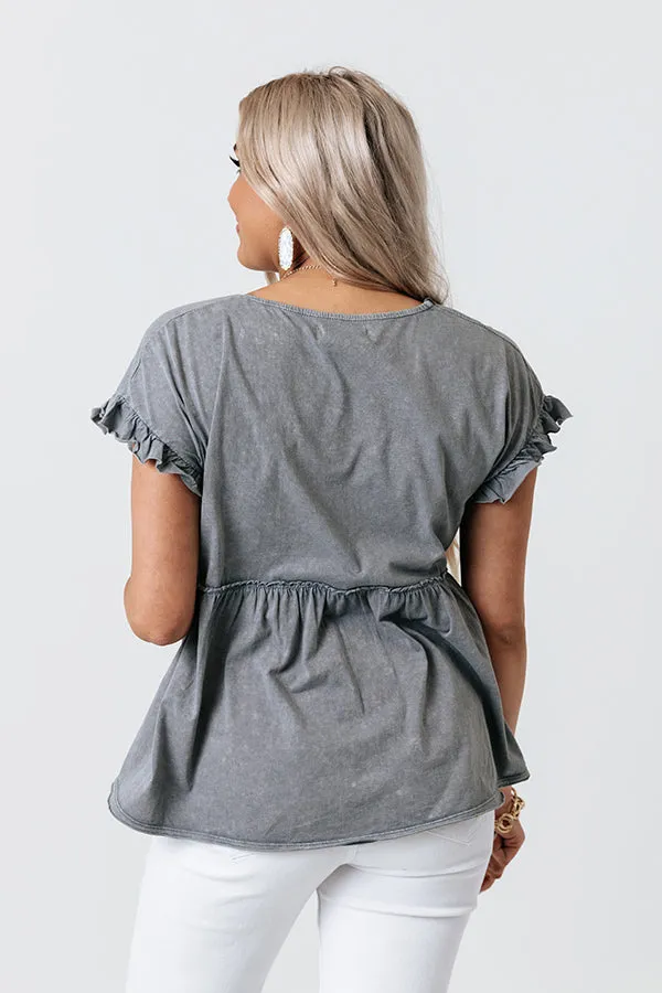 All You Ever Wanted Babydoll Top In Slate