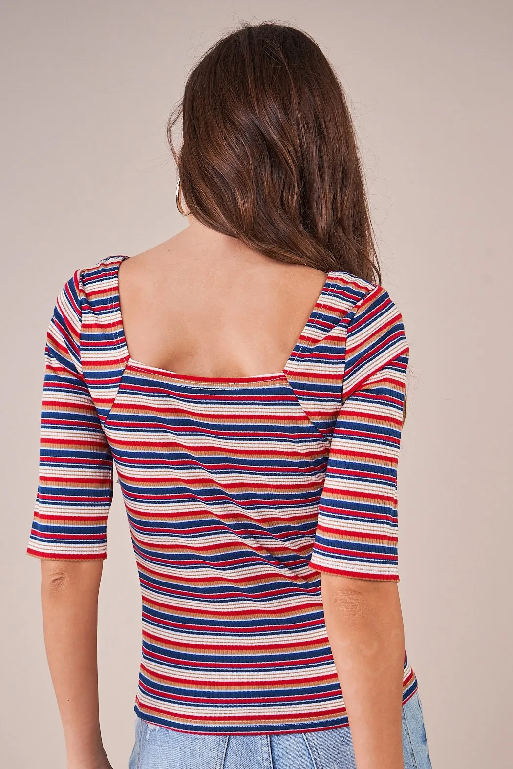 Alta Striped Rib Knit Top