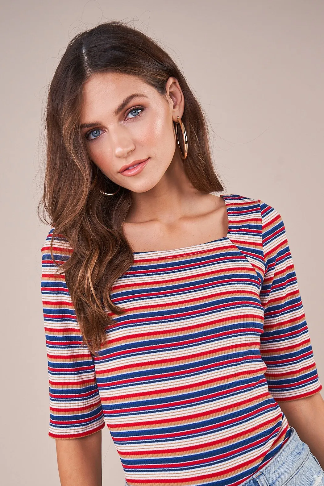 Alta Striped Rib Knit Top