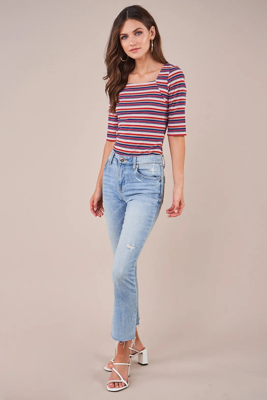 Alta Striped Rib Knit Top