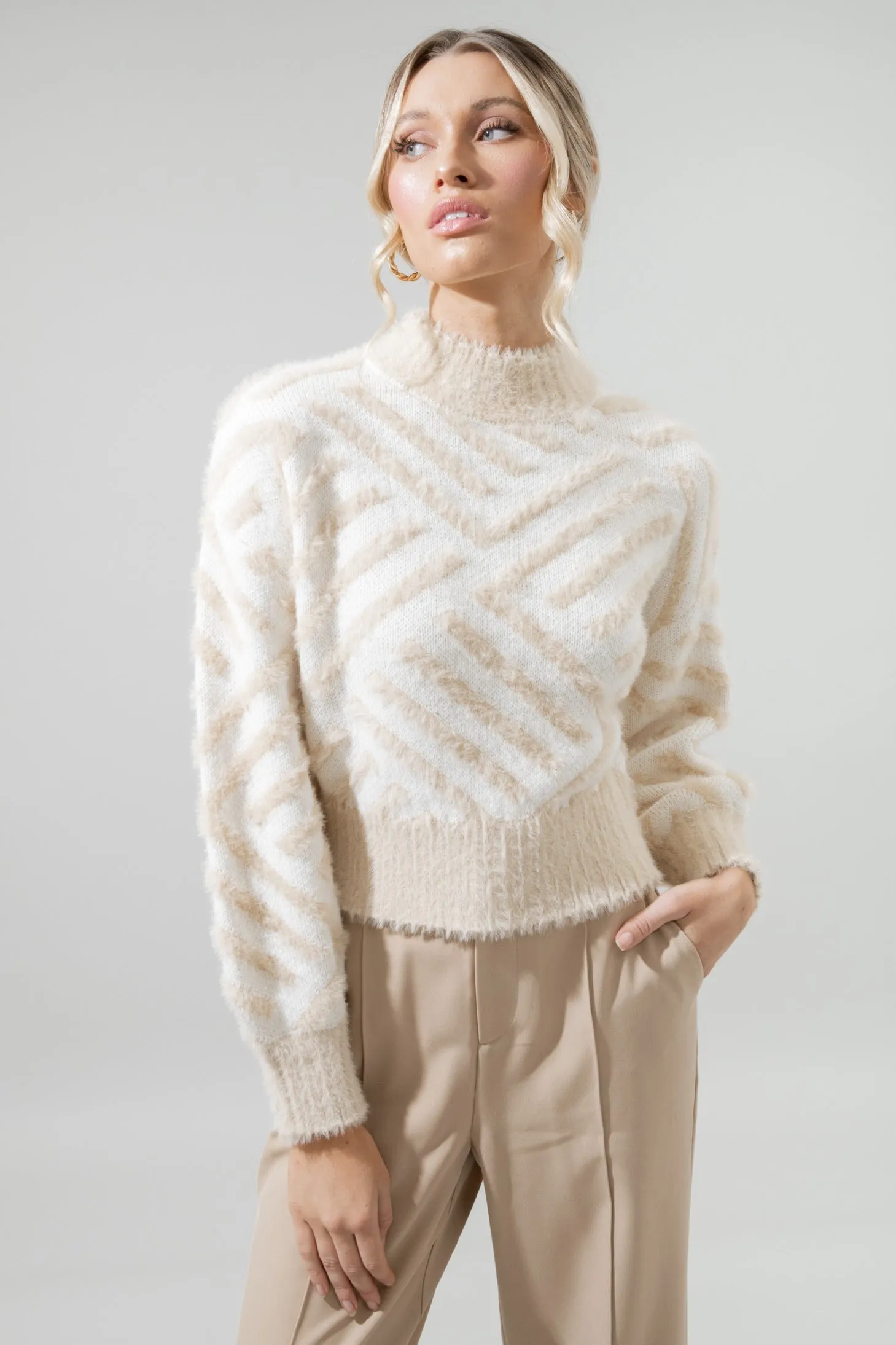 Amherst Comb Pattern Cropped Sweater