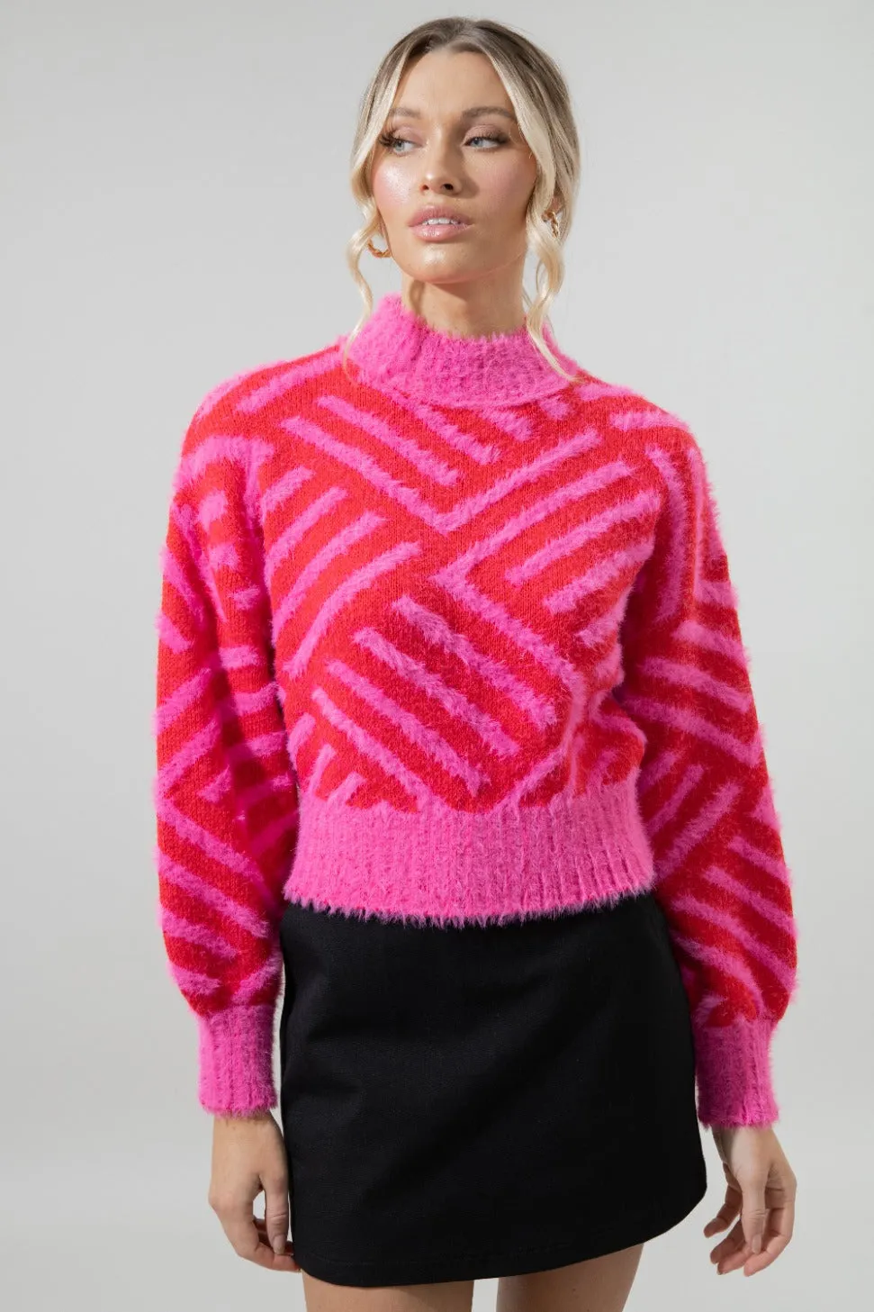 Amherst Comb Pattern Cropped Sweater