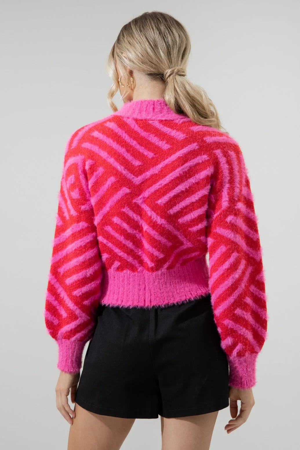 Amherst Comb Pattern Cropped Sweater