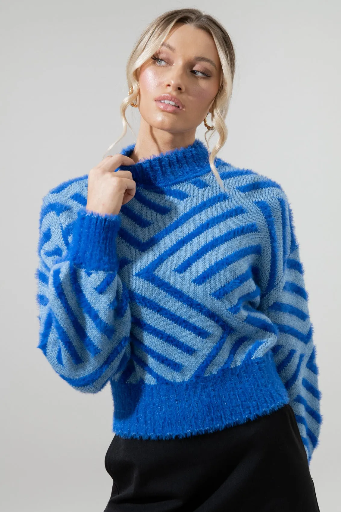 Amherst Comb Pattern Cropped Sweater