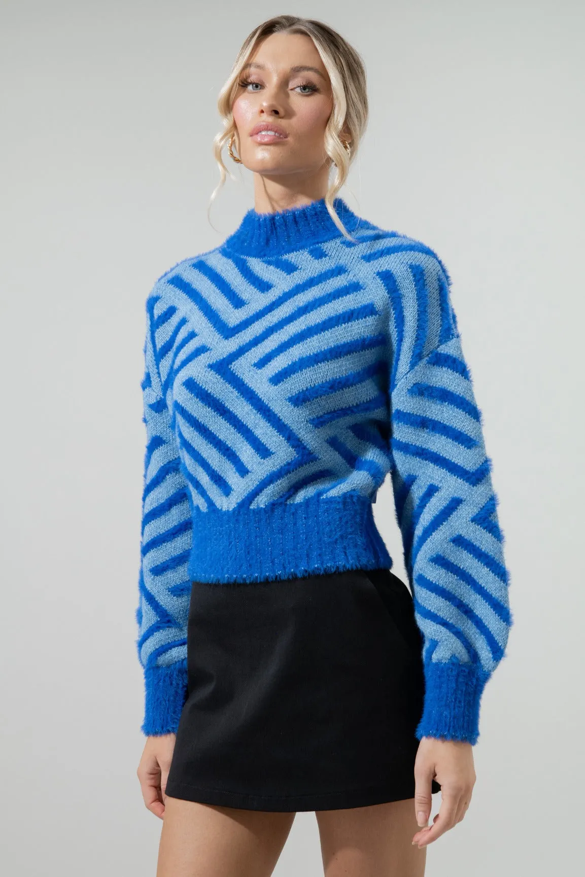 Amherst Comb Pattern Cropped Sweater