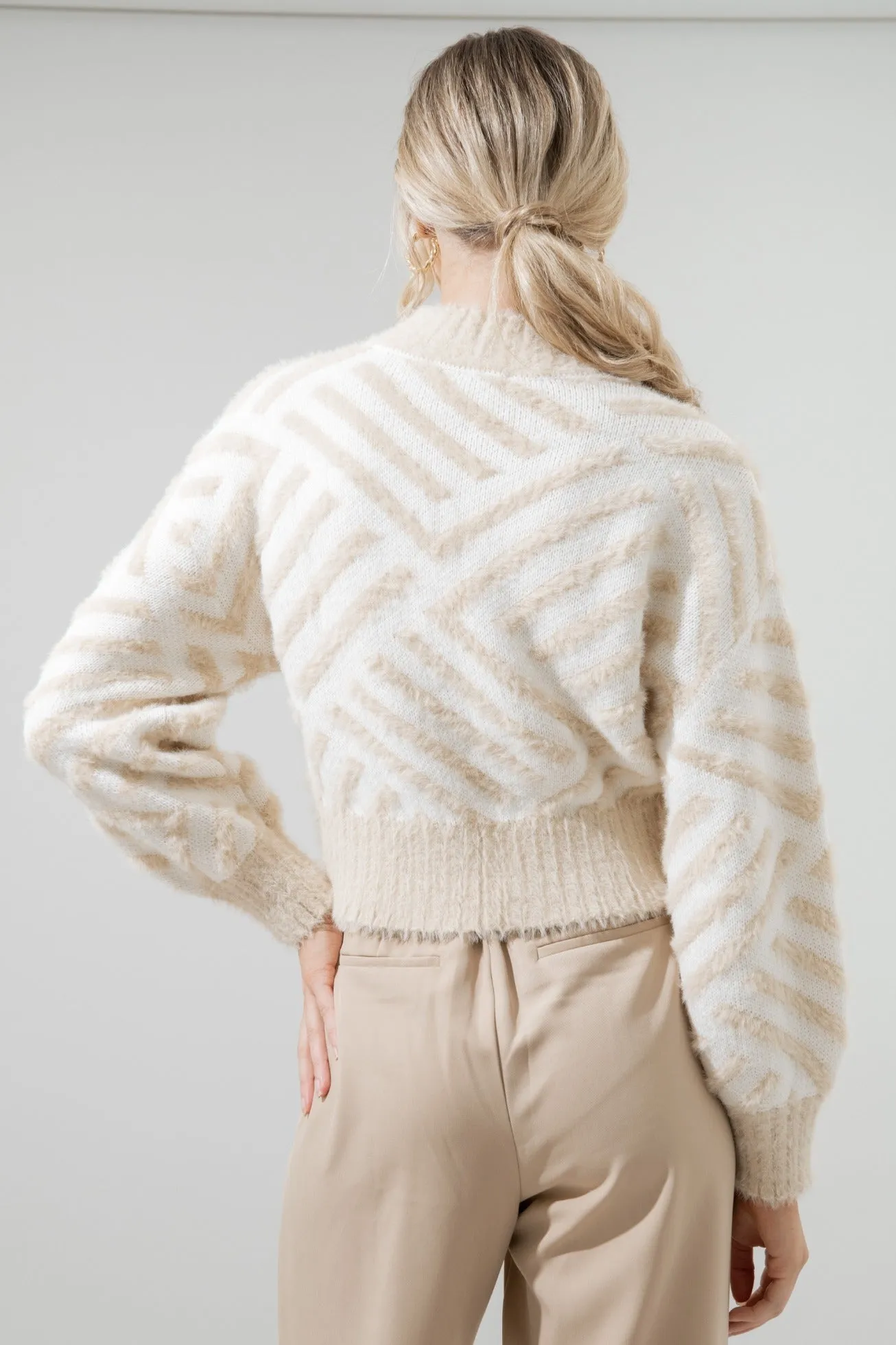 Amherst Comb Pattern Cropped Sweater