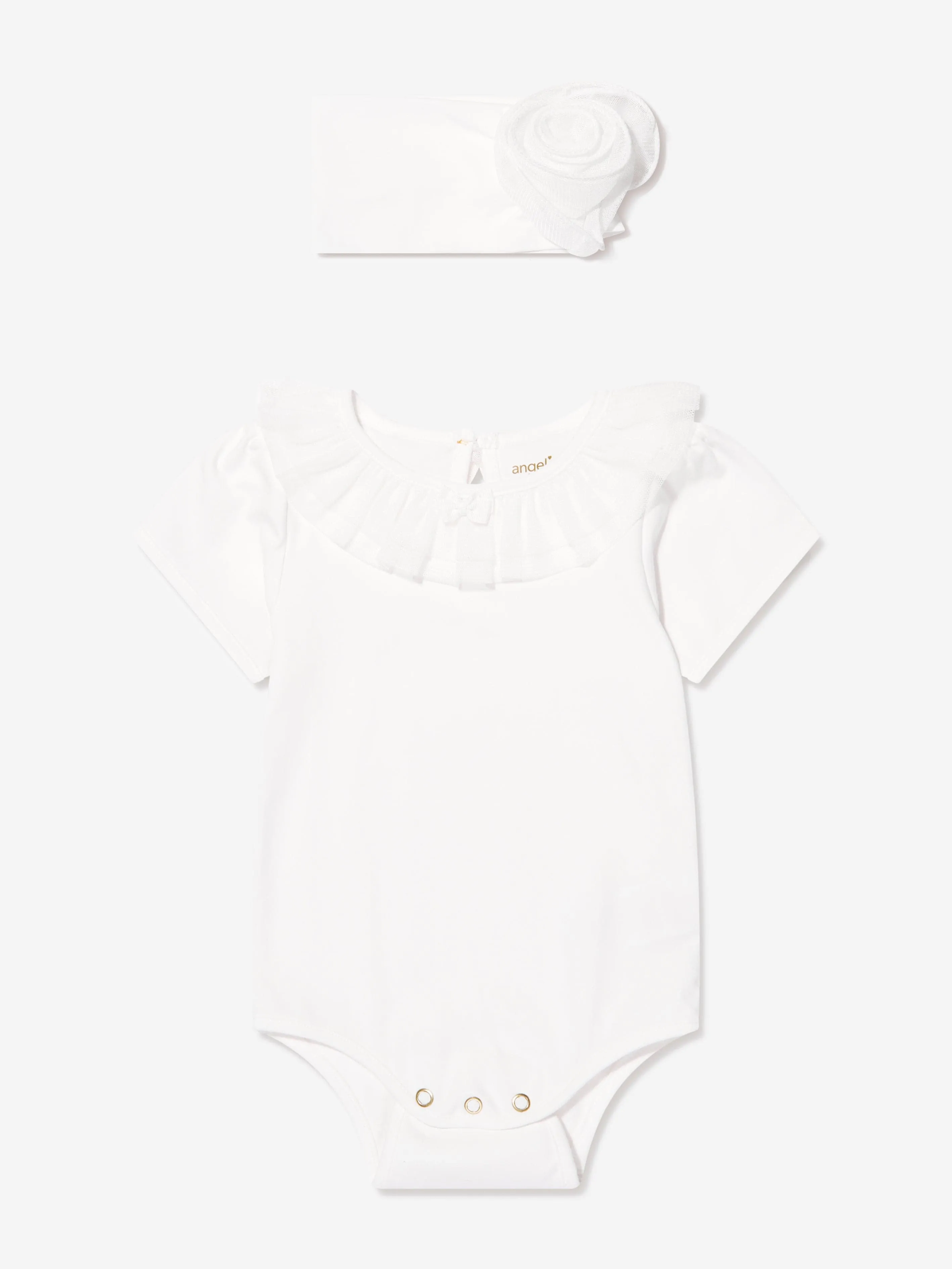 Angels Face Baby Girls Clementine Bodysuit Set in White