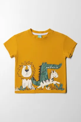 Animal Short Sleeve T-Shirt Yellow