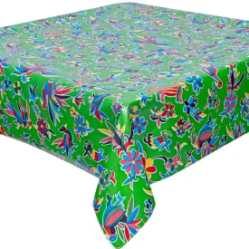 Animal Wonderland Lime Oilcloth Tablecloths