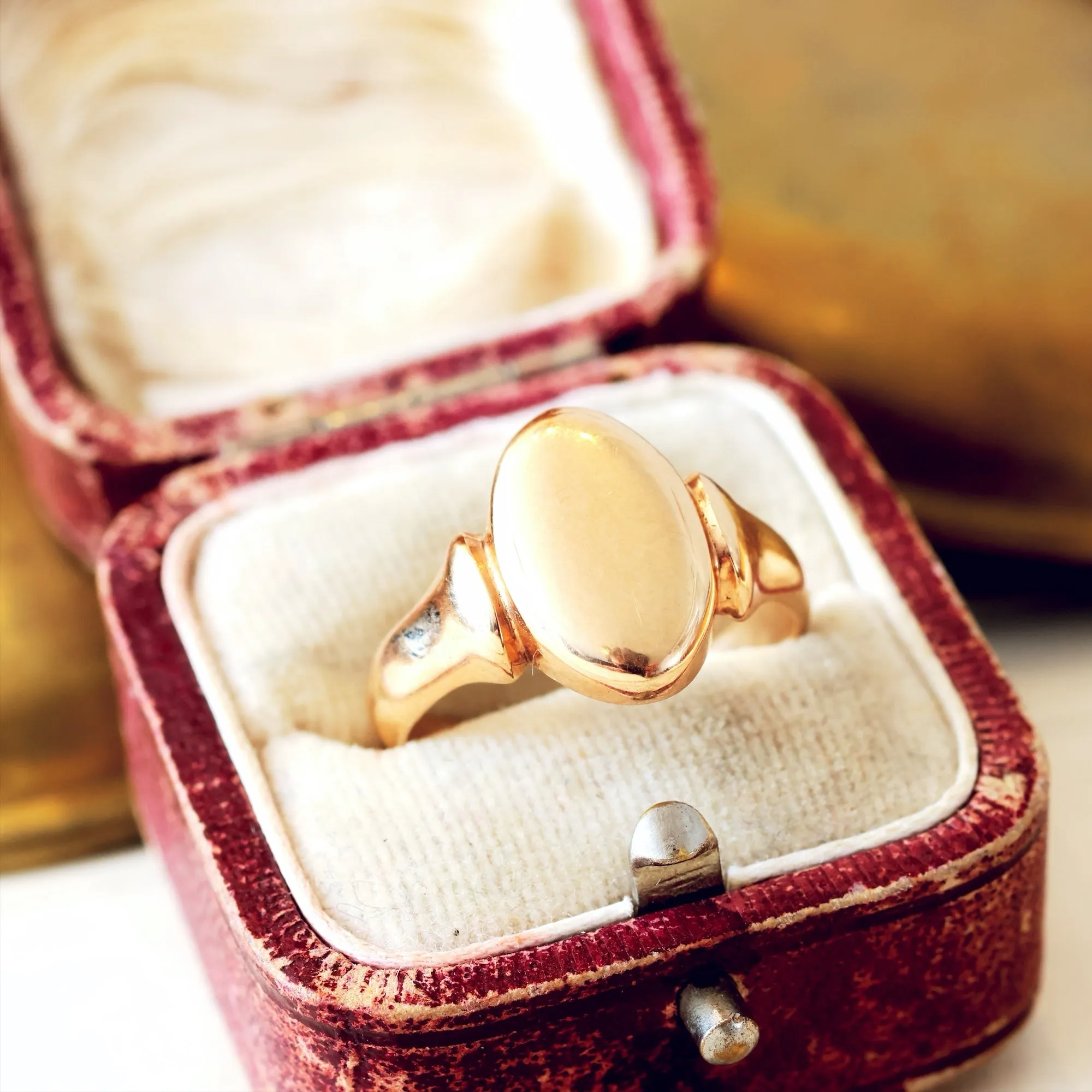 Antique Date 1902 Rose Gold Signet Ring