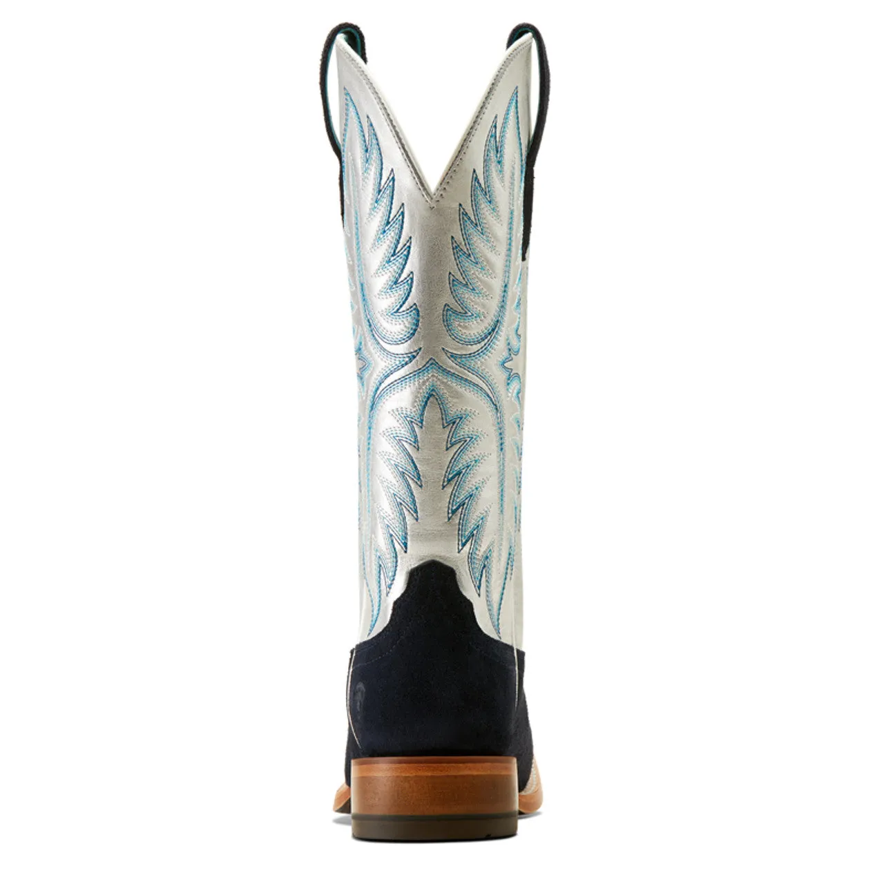 Ariat Women's Frontier Calamity Jane Western Boot in Polo Blue Roughout/ Electric Silver