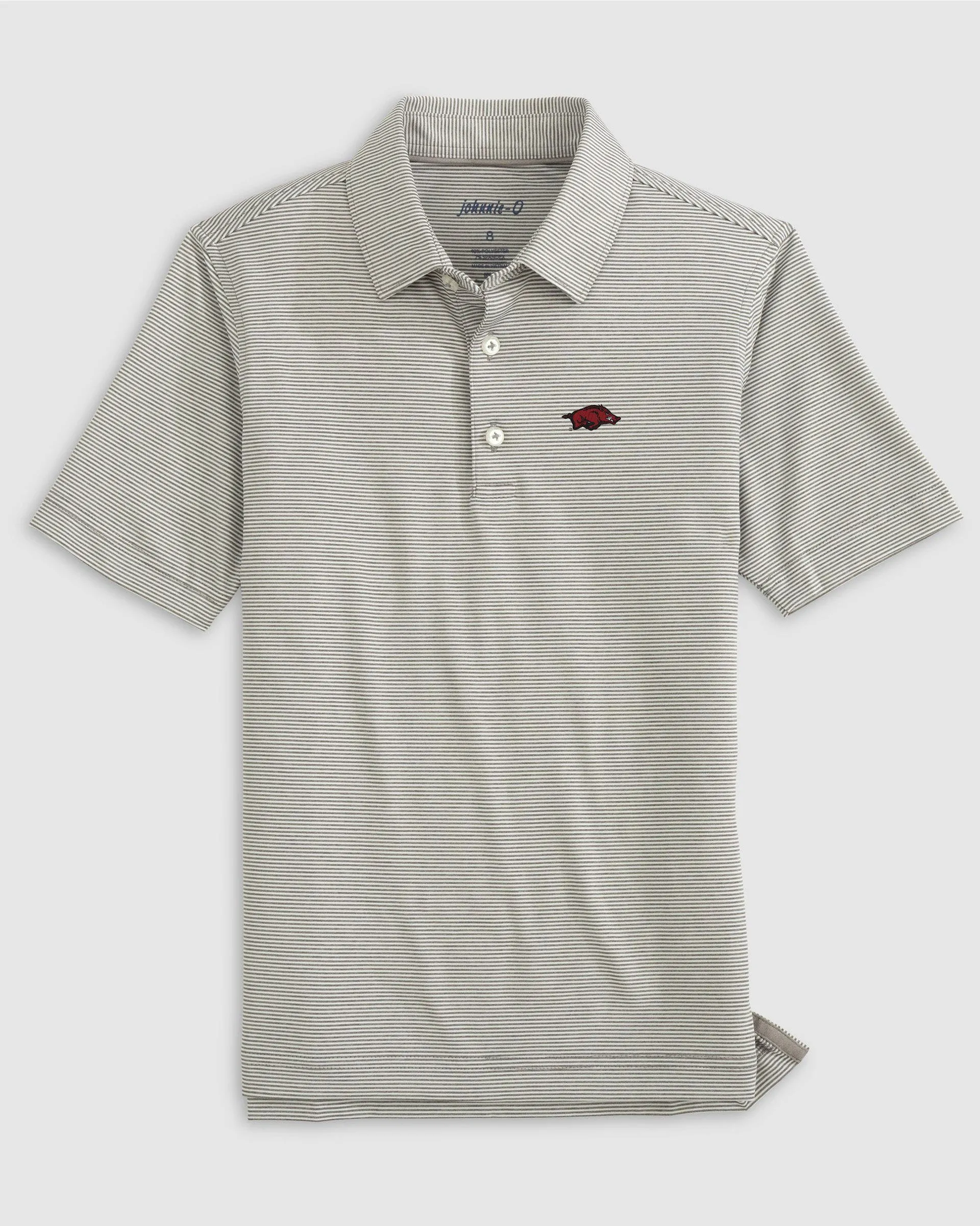 Arkansas Lyndonn Jr. Striped Jersey Performance Polo