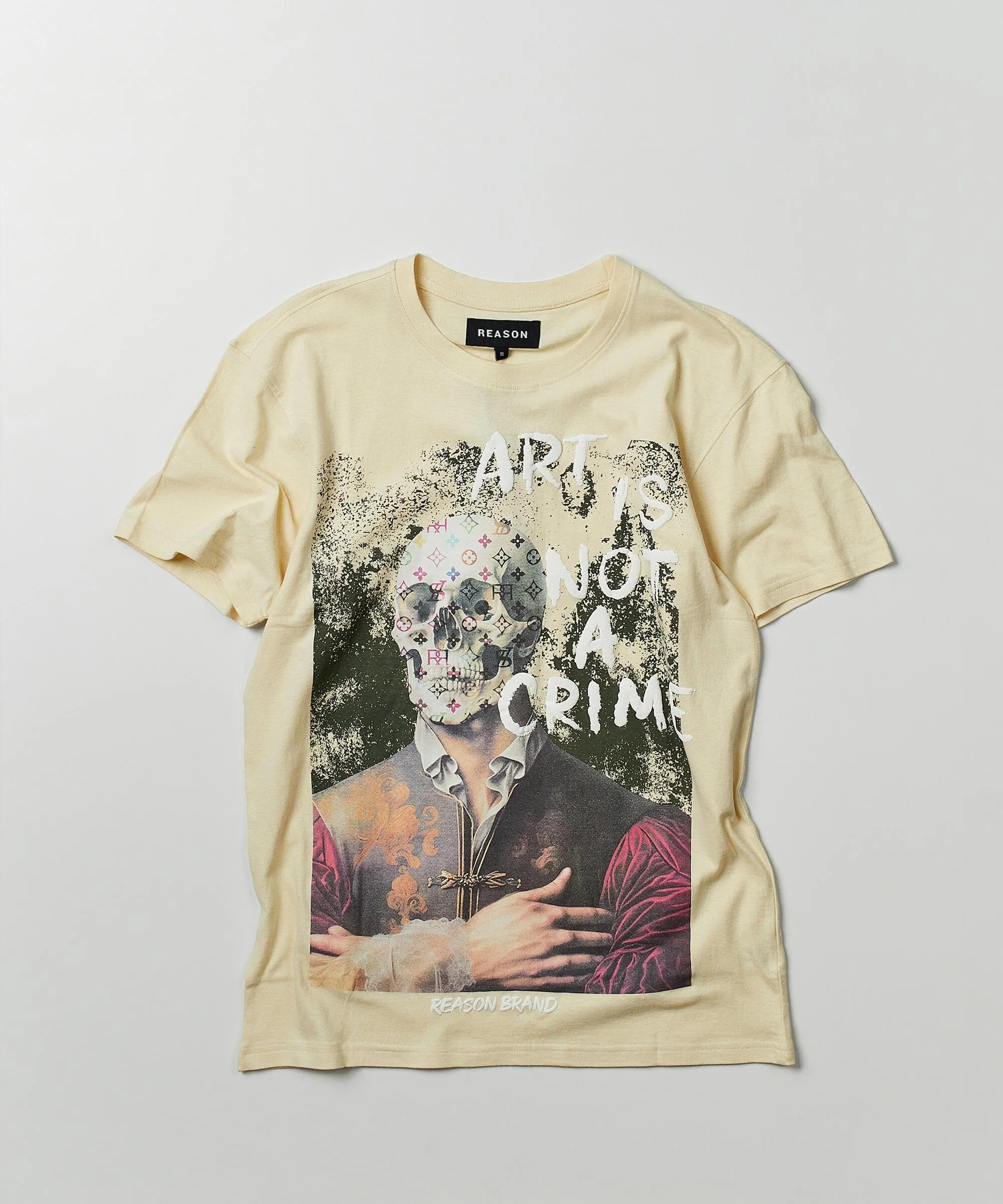 Art Is Not A Crime Short Sleeve Graphic Print Tee - Khaki