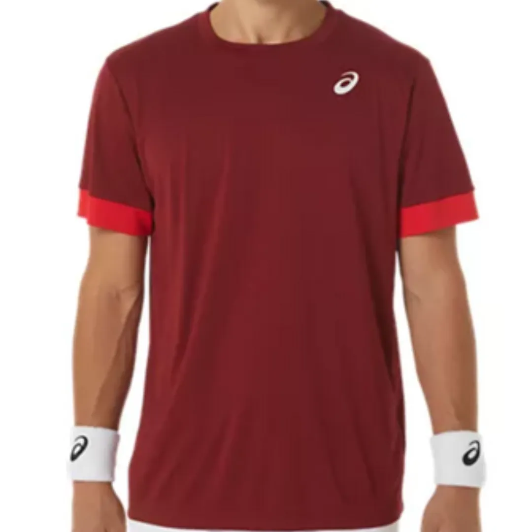 Asics Court Men Tennis T-Shirt - Beet Juice/Classic Red