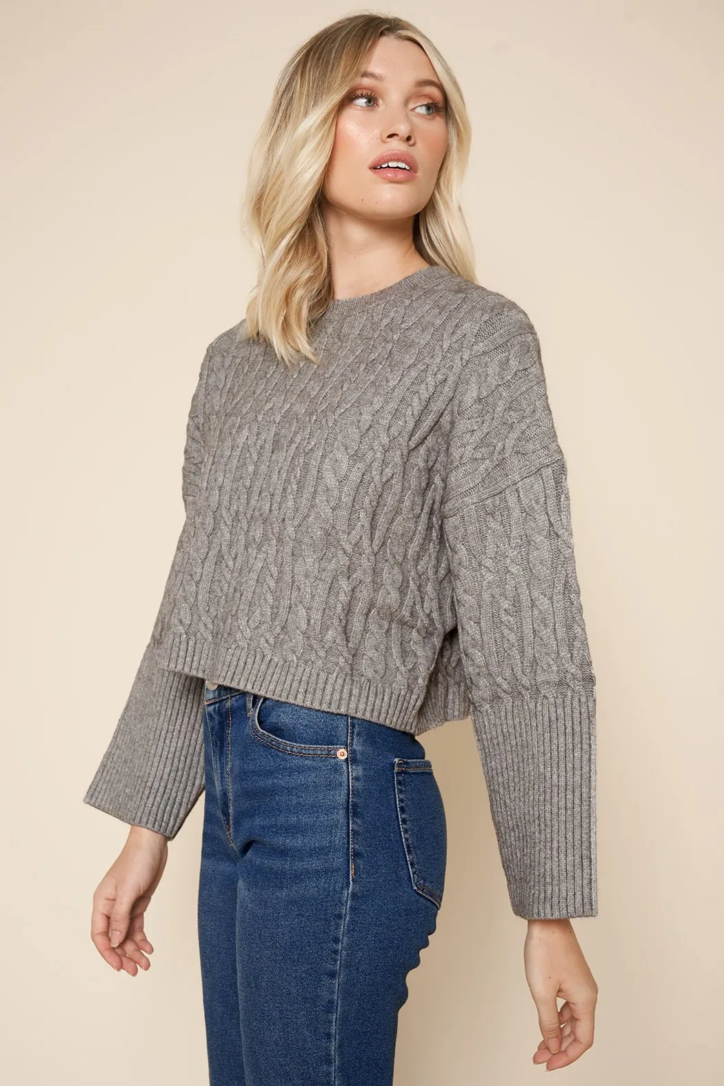 Aspen Cable Knit Cropped Sweater