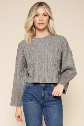 Aspen Cable Knit Cropped Sweater