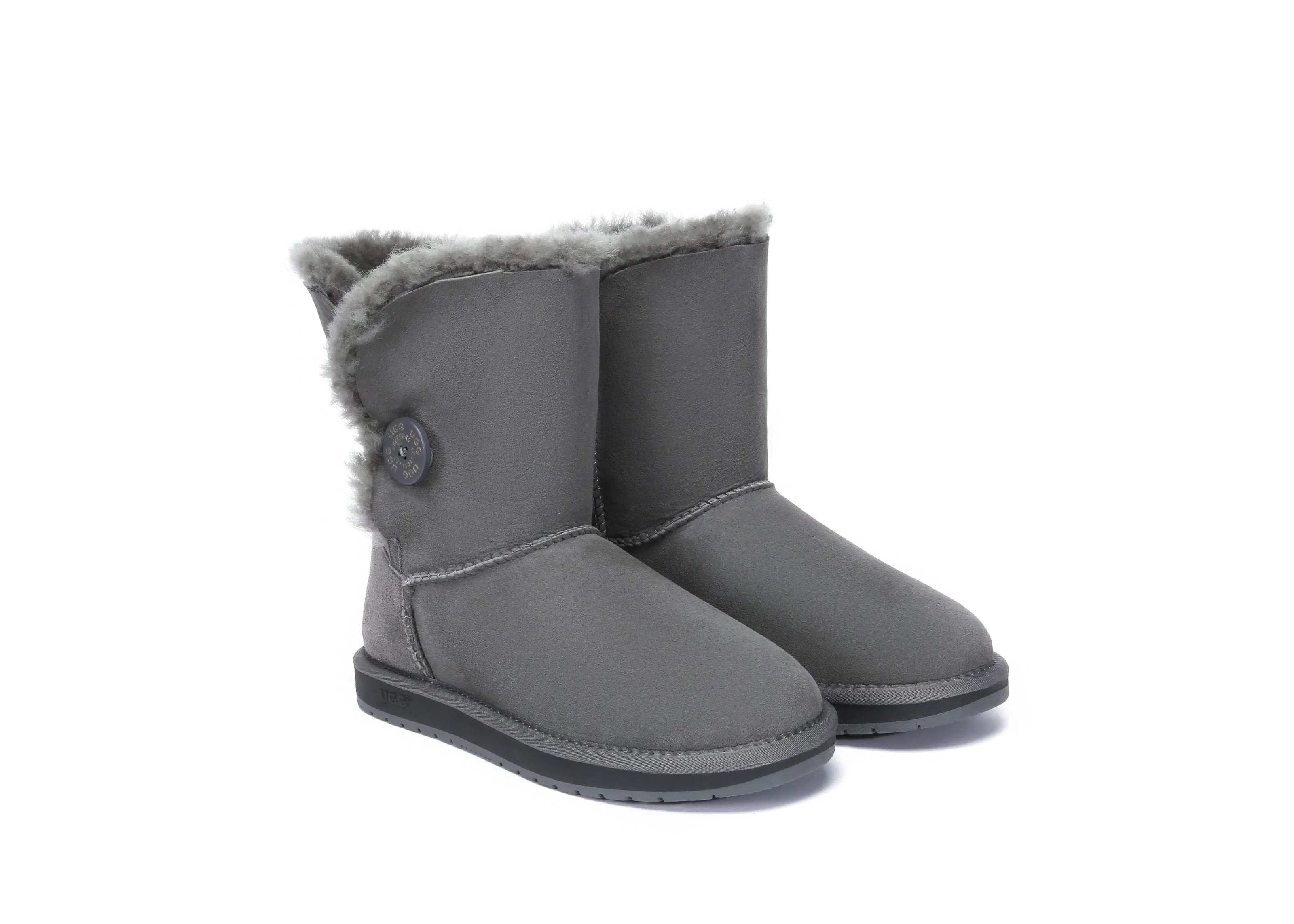 Australian Premium Double Face Sheepskin Short Button Water Resistant Boots