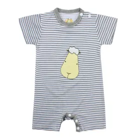 Baa Baa Sheepz Short Sleeve Romper - Grey Stripe