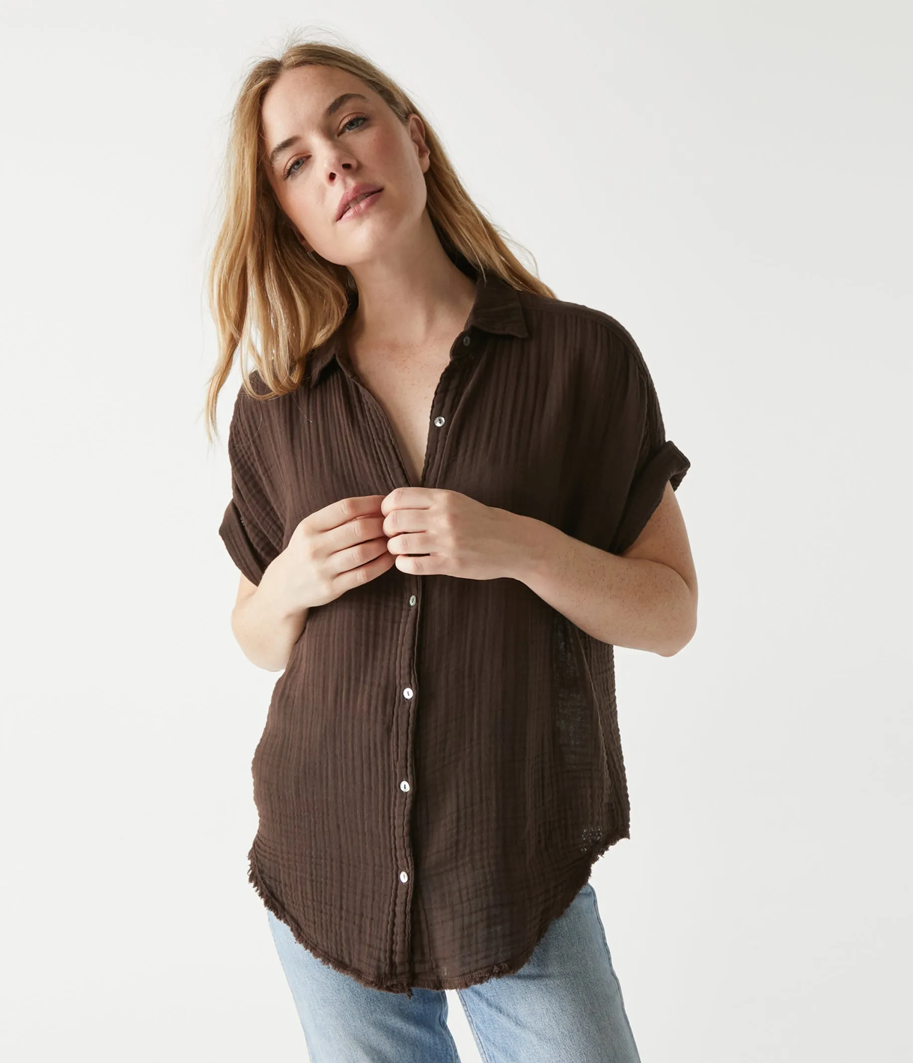 Bailey Gauze Button Down Shirt