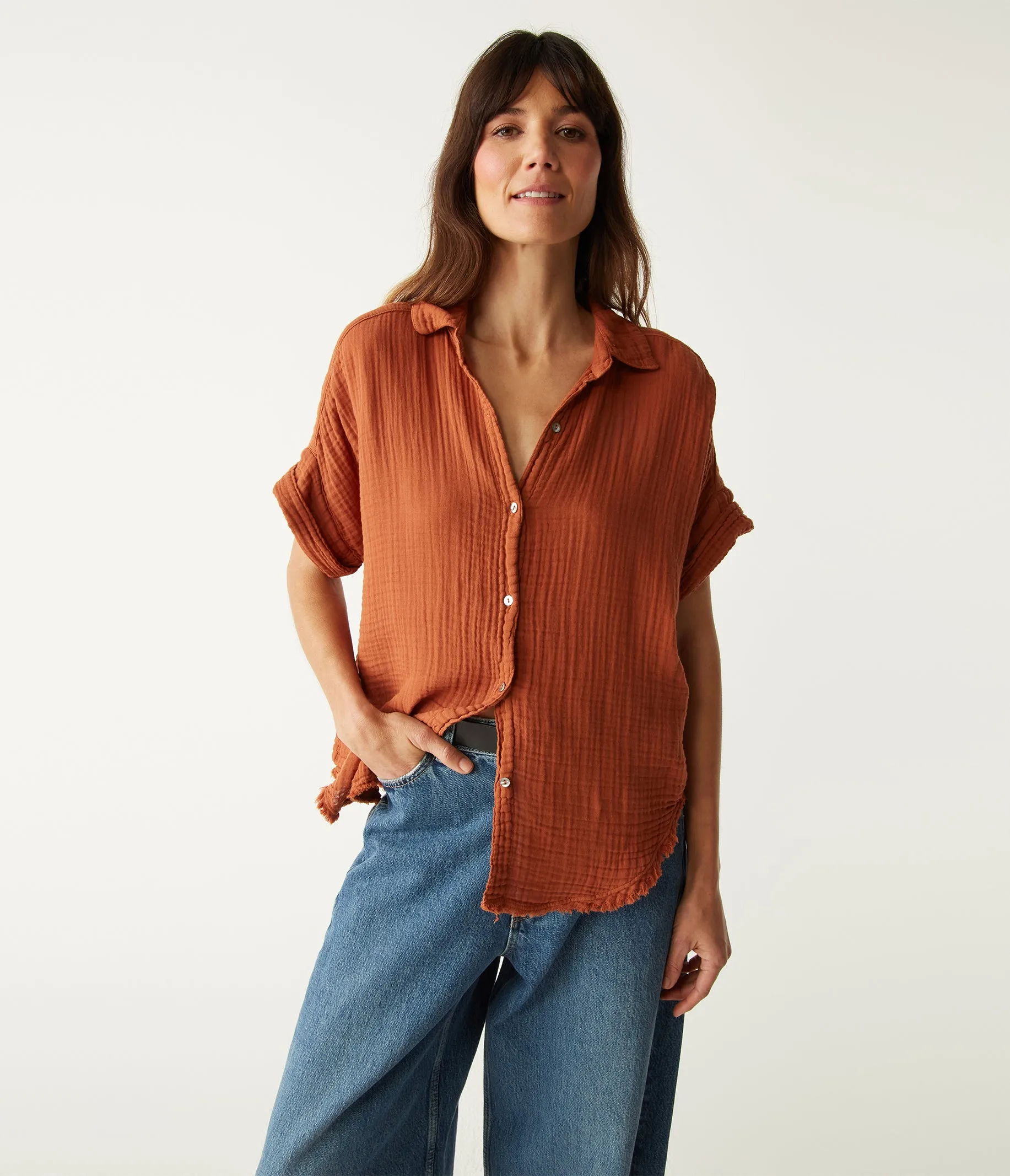 Bailey Gauze Button Down Shirt